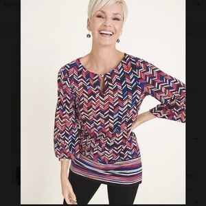 Chevron Patterned Red and Blue Women's Top by Chicco -fits like a XXL -worn once